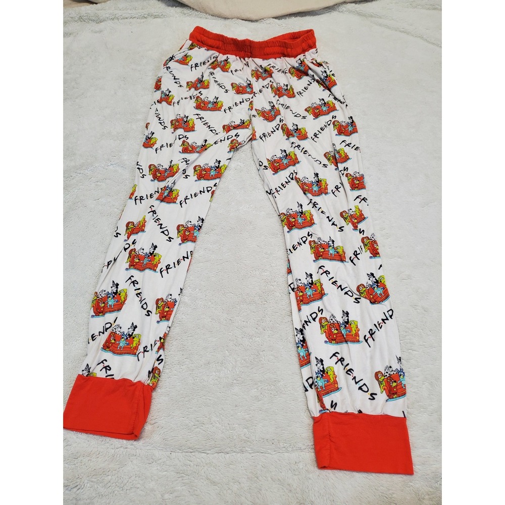 White Orange Bluey Friends TV Series Bamboo Pajama Pant Bottom Women XXL 2XL